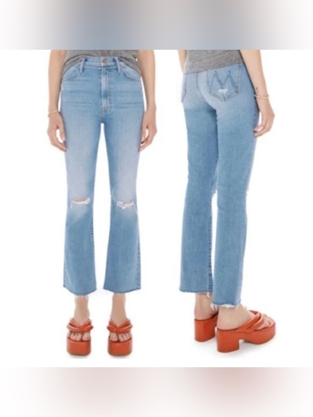 MOTHER The Hustler Ankle Fray Thrilling Shots Distressed Raw Hem Jeans - Picture 2 of 16